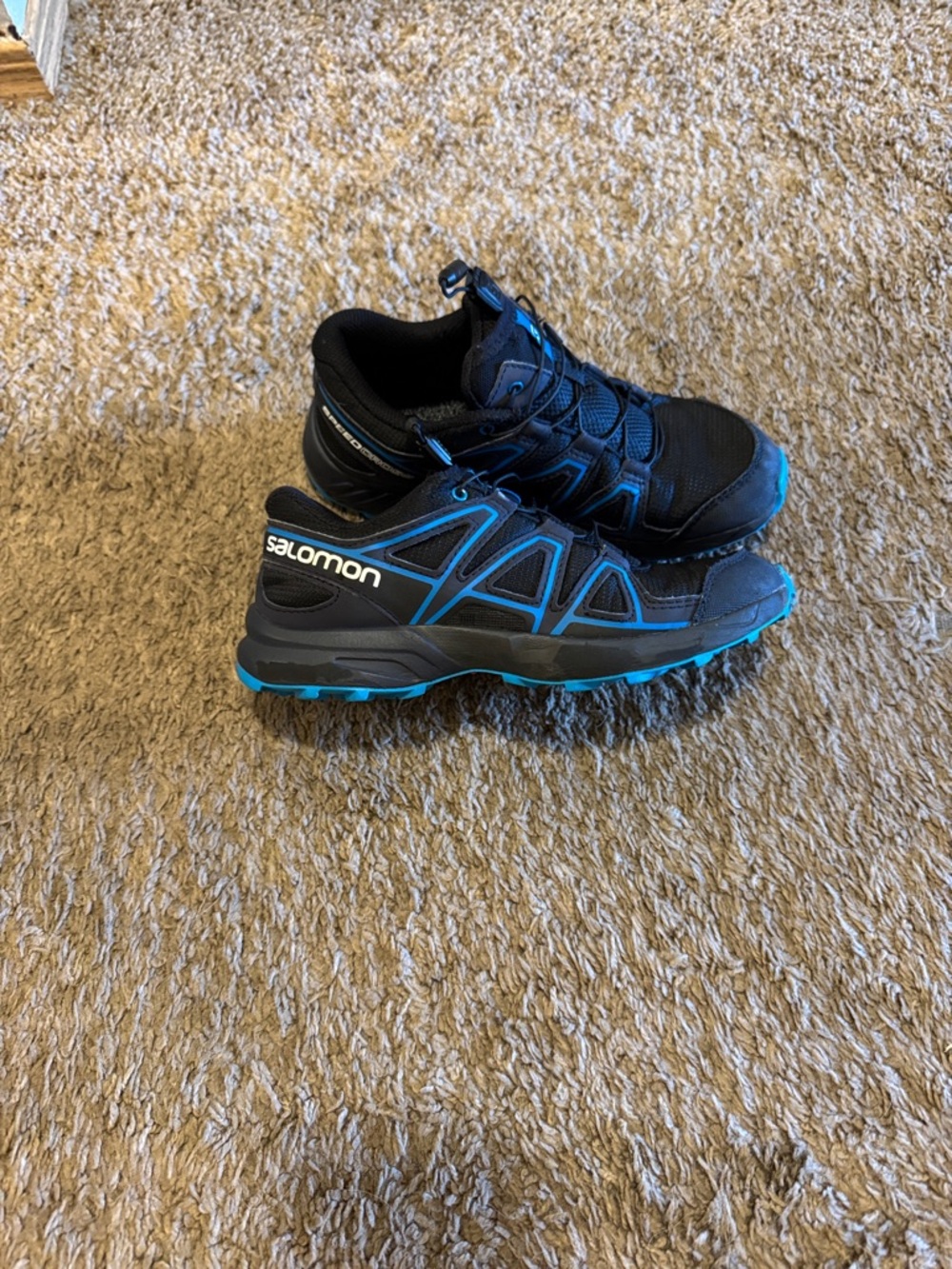 Salomon Black and Blue Trail Sneakers